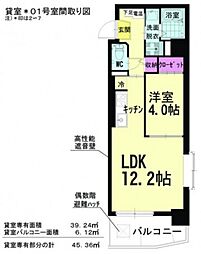 アネシスデュオ 7階1LDKの間取り