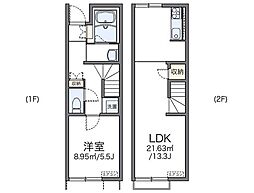 レオネクストソレイユA 1LDKの間取図画像