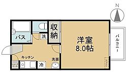 ヴィレッジK2 1Kの間取図画像