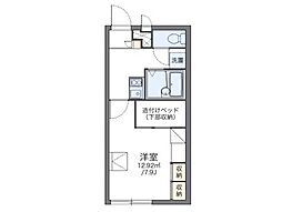 レオパレスアークハイツII 1階1Kの間取り