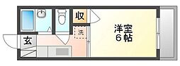 コーポプチ 1Kの間取図画像
