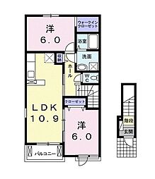 エスペランザ 2LDKの間取図画像