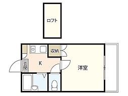 スイート関 1Kの間取図画像