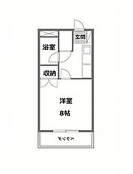 レディースキャステル 1Kの間取図画像