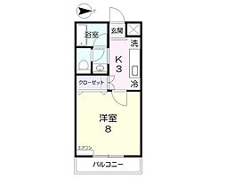 コーポ半田5 1Kの間取図画像