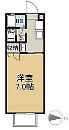 エスポワール千草B 1Kの間取図画像