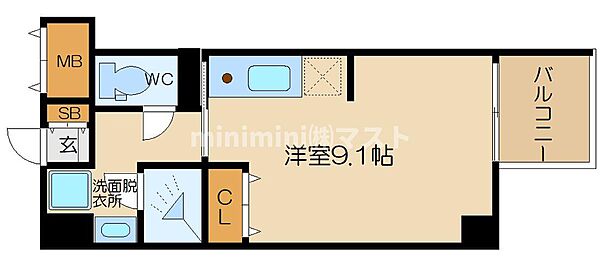 エスティライフ大阪都島 404｜大阪府大阪市都島区友渕町2丁目(賃貸マンション1R・4階・24.43㎡)の写真 その2