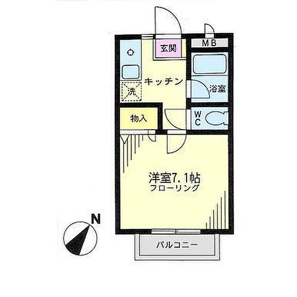 サンライズ輝聖 ｜神奈川県厚木市下荻野(賃貸アパート1K・2階・23.18㎡)の写真 その2