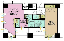 ザ・タワー芝浦 1LDKの間取図画像