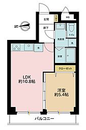 日興パレス南麻布第二 1LDKの間取図画像