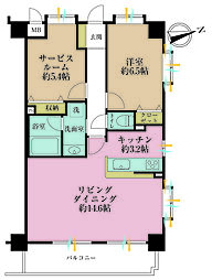 菱和パレス白金台 1SLDKの間取図画像