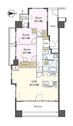 ヨコハマオールパークスザ・フォレストL棟 3LDKの間取図画像