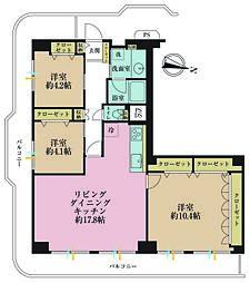 メイツ桜新町 3LDKの間取図画像