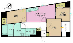 ブリリアンス五反田 3DKの間取図画像