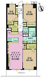 蒲田グリーンパーク 3LDKの間取図画像