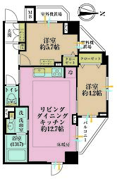 グローリオ高円寺 2LDKの間取図画像