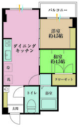中野スカイマンション 2DKの間取図画像