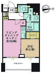パークコート南麻布 1LDKの間取図画像