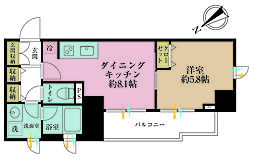 クリオ横浜桜木町ラ・モード 1DKの間取図画像