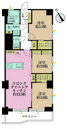 池袋第2ヒルハイム 3LDKの間取図画像