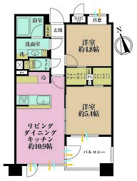 クオリア目黒祐天寺 2LDKの間取図画像