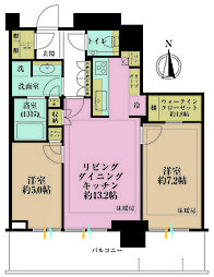 パークシティ中野ザタワーブリーズ 2LDKの間取図画像