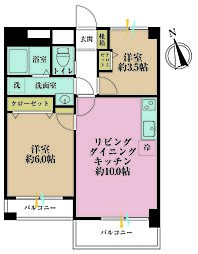 コーヅ大崎ハイツ 2LDKの間取図画像