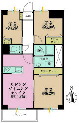 新宿スカイプラザ 3LDKの間取図画像