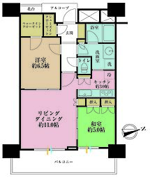 ブリリアタワー品川シーサイド 2LDKの間取図画像