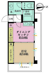 自由ヶ丘第3コーポ 1DKの間取図画像