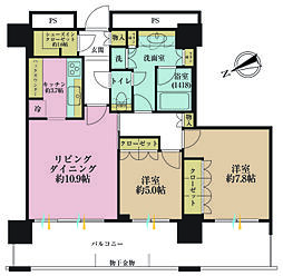 パークタワー品川ベイワード 2LDKの間取図画像