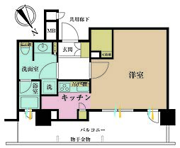 ザ・パークハウス戸越公園タワー 1Kの間取図画像