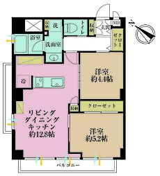 秀和目黒レジデンス 2LDKの間取図画像
