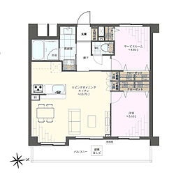 マイキャッスル駒沢公園フロントビュー 1SLDKの間取図画像