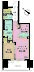 間取り：1LDK、専有面積39.97m2、バルコニー面積8.82m2