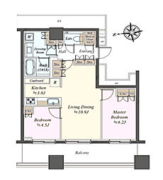 WORLD TOWER RESIDENCE 2LDKの間取図画像