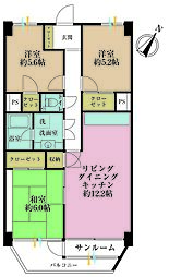 目黒プラザ 3LDKの間取図画像