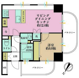 バームステージ三田 1LDKの間取図画像