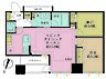間取り：1LDK+S（納戸）、専有面積58m2、バルコニー面積5.49m2