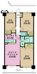 ダイアパレス横浜阪東橋 3LDKの間取図画像