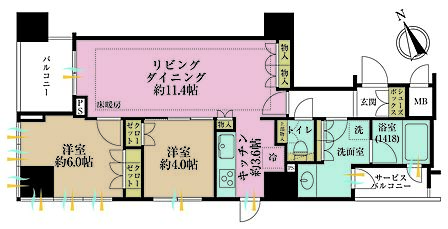 2LDK 間取り