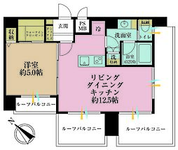 ライオンズマンション渋谷 1LDKの間取図画像