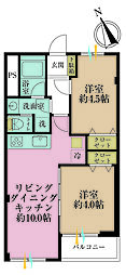 上北沢第1コーポラス 2LDKの間取図画像
