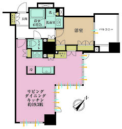 シティタワー池袋ウエストゲート 1LDKの間取図画像