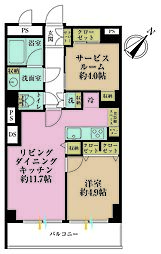 ボーン赤坂 1SLDKの間取図画像
