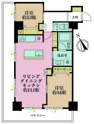 ダイアパレス高田馬場 2LDKの間取図画像