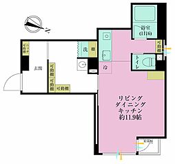 常盤松葵マンション ワンルームの間取図画像