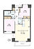 間取り：2LDK、専有面積56.48m2、バルコニー面積4.98m2