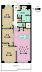 間取り：3LDK、専有面積61.6m2、バルコニー面積7.6m2