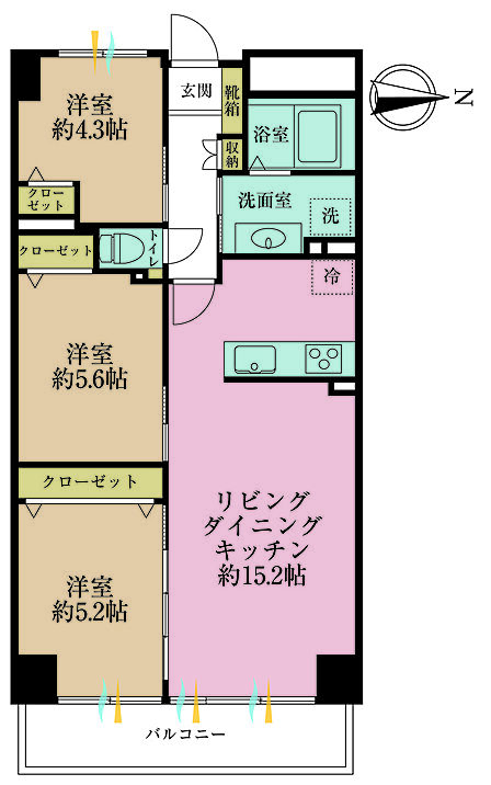 2SLDK 間取り